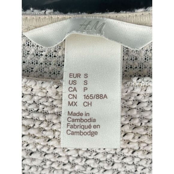 H&M Oatmeal Oversized Textured‎ Cotton Sweater Size Small - Picture 3 of 4